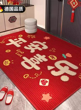 德国2026新款入户门地垫马年家用耐脏专用脚踏垫红色进门门口地毯