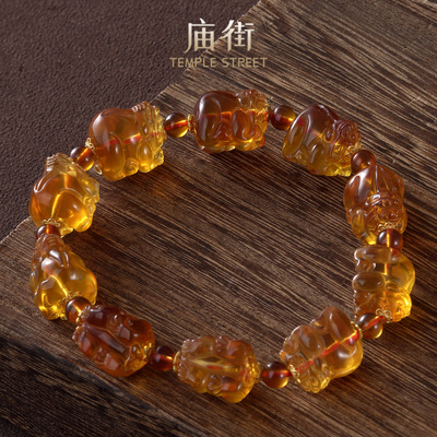 庙街珠宝琥珀貔貅手串（多样性发一）