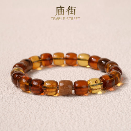 庙街珠宝琥珀多宝直切素圈手串（多样性发一）