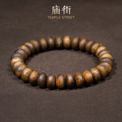 【庙街】 棋楠沉香算盘珠素圈手串（多样性发一）