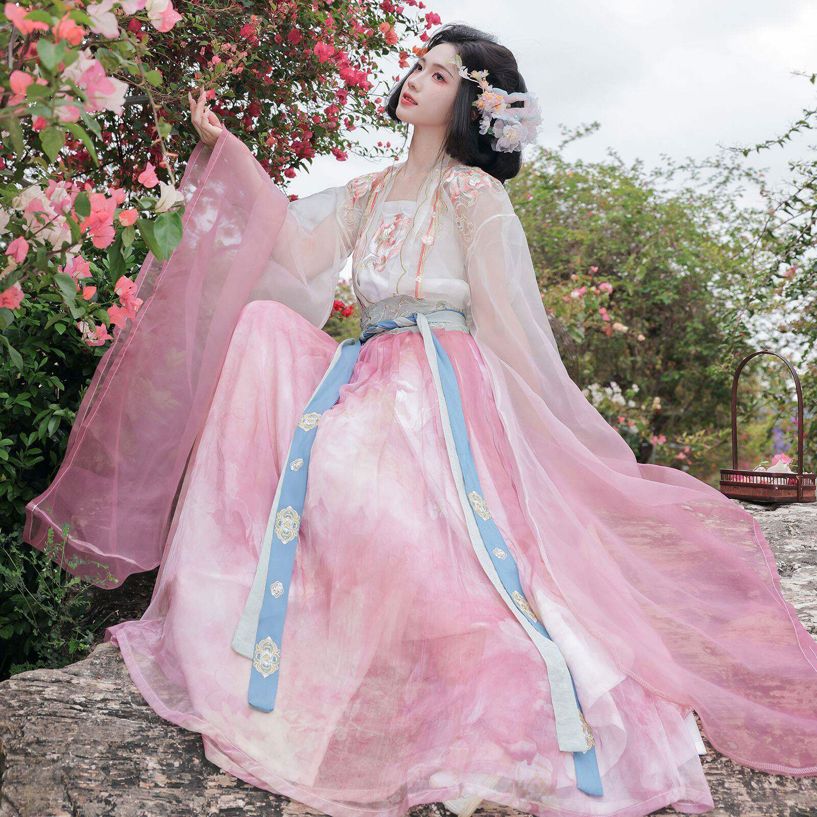 芙蕖唐制齐胸齐腰汉服襦裙春夏