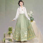 新款舞蝶原创明制汉服女国风改良新中式织金马面裙日常半身裙套装