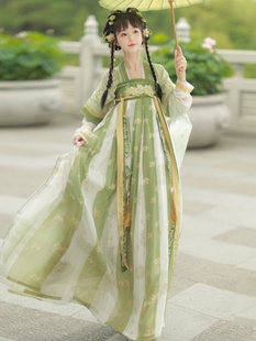中國風唐制齊胸刺繡襦裙女學生日常春秋款 新款 原創(chuàng)漢服 玉茗秋