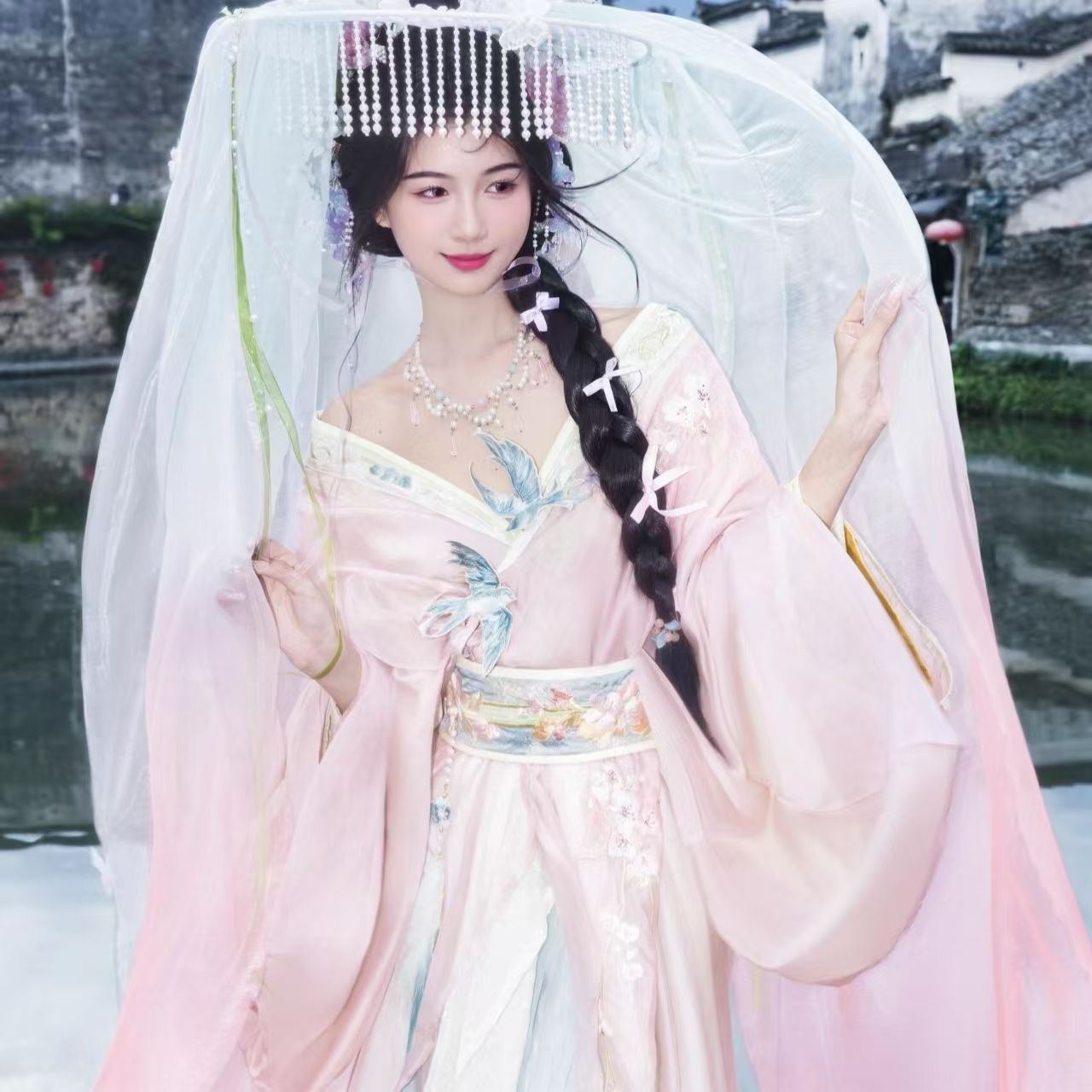 垂樱战国刺绣大袖齐腰汉服套装