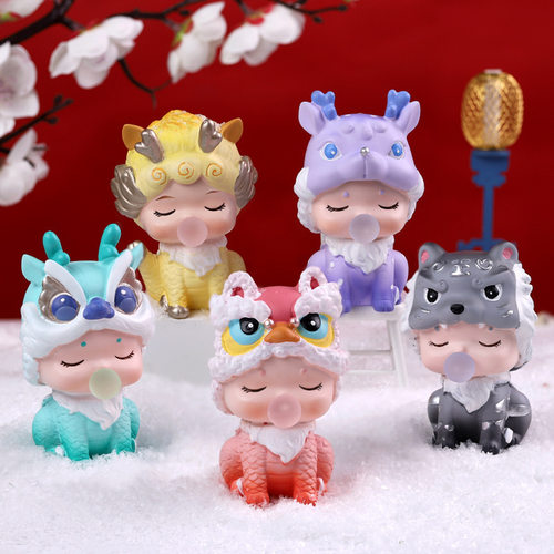 可爱吉祥少女礼物摆件玩具瑞兽