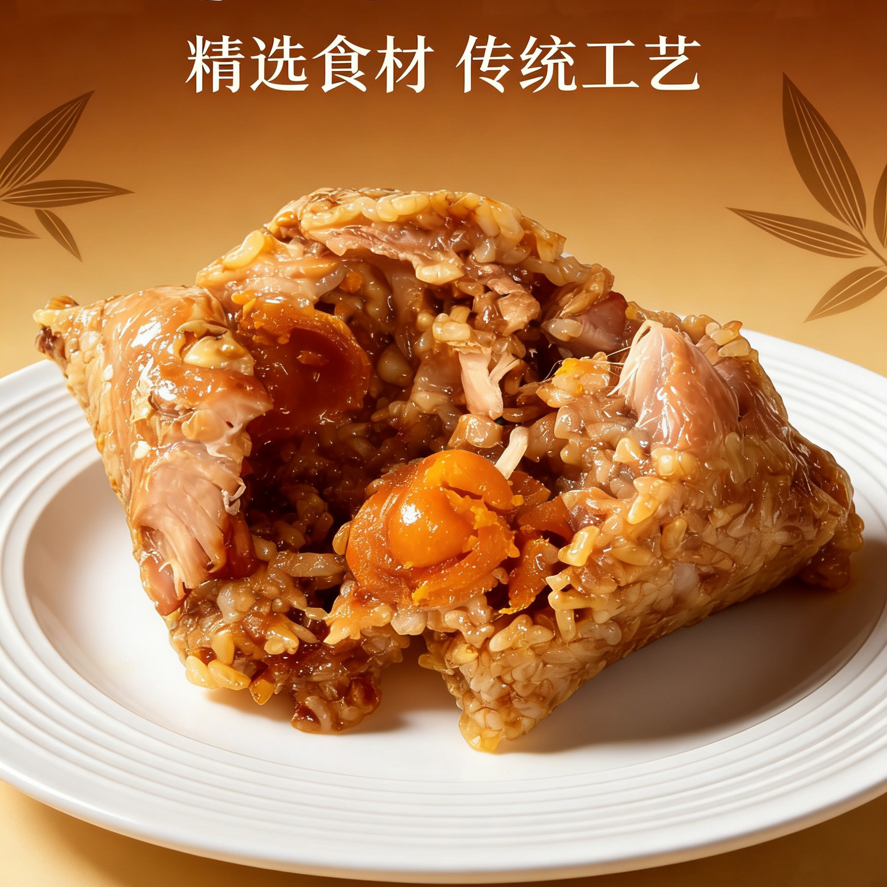 浙三姐【老宁波手工非遗传承】咸蛋黄肉粽250G真空装棕子早餐粽