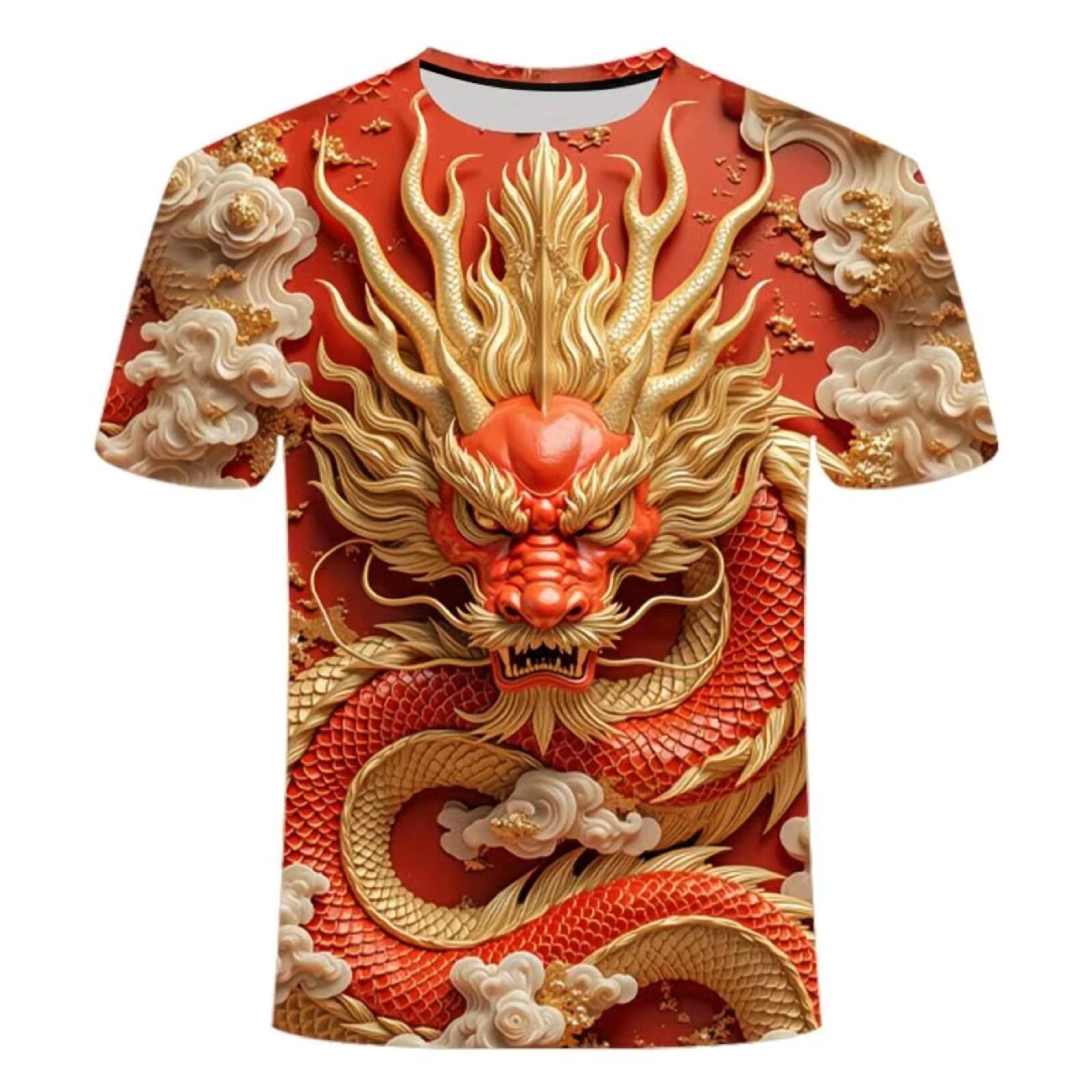 夏季爆款霸气中国龙图案3d数码T恤
