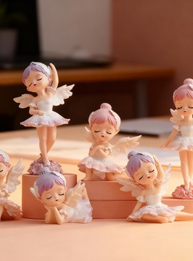 粉色可爱天使桌面摆件公主风
