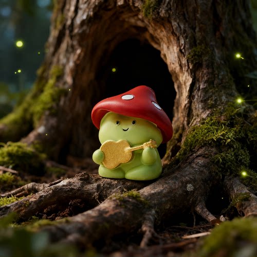 可爱蘑菇树脂桌面摆件包挂