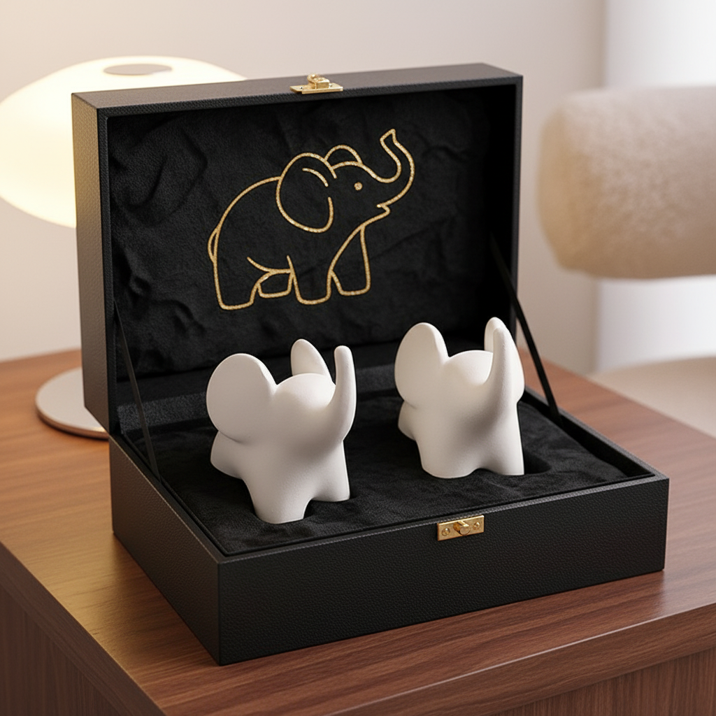 轻奢小象造型创意礼盒送礼佳品