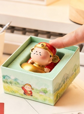 可爱财神爷磁吸树脂摆件
