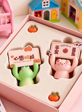 可爱卡通动物桌面摆件礼盒装