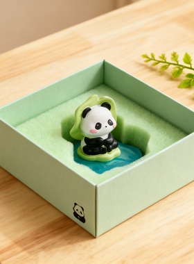 超萌熊猫毛绒钥匙扣摆件