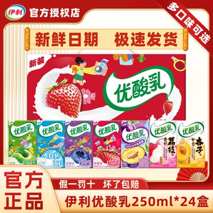 伊利优酸乳250ml 24盒原味草莓蓝莓多种口味含乳饮料H 3月