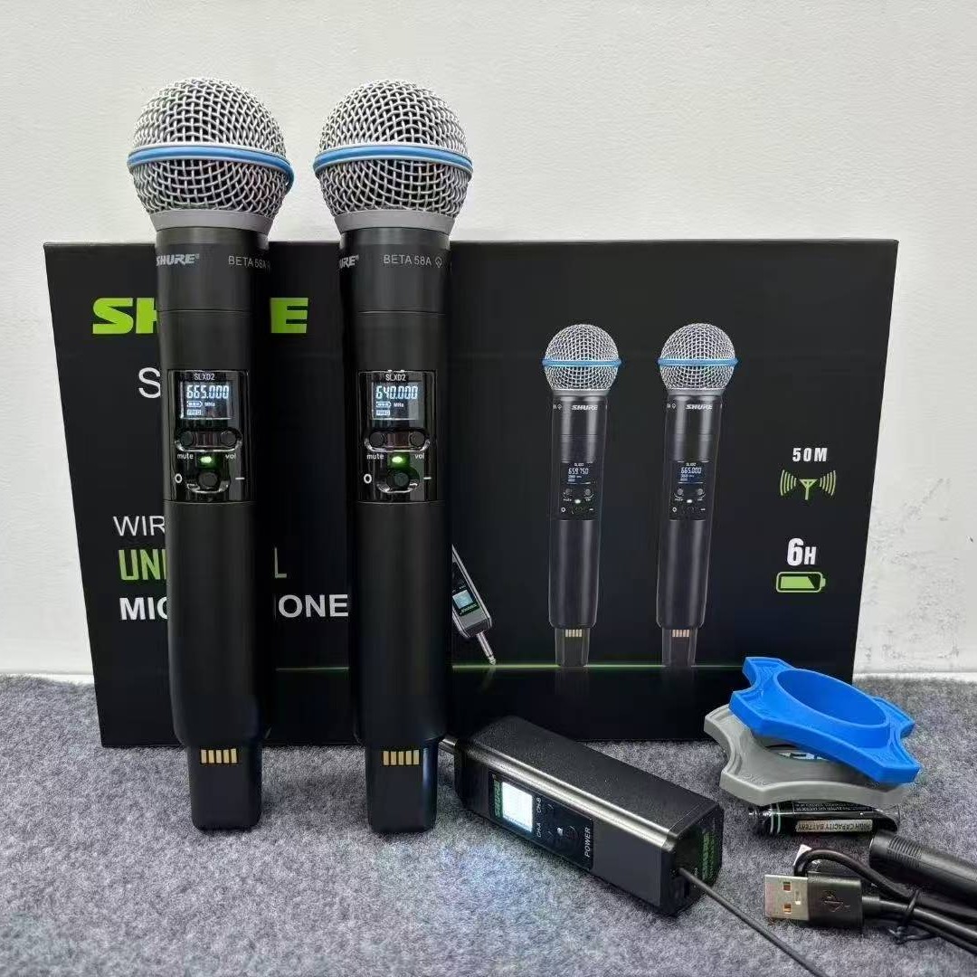 SHURE舒尔SLXD2/BETA58A一拖二U段无线话筒直播户外K歌演出麦克风