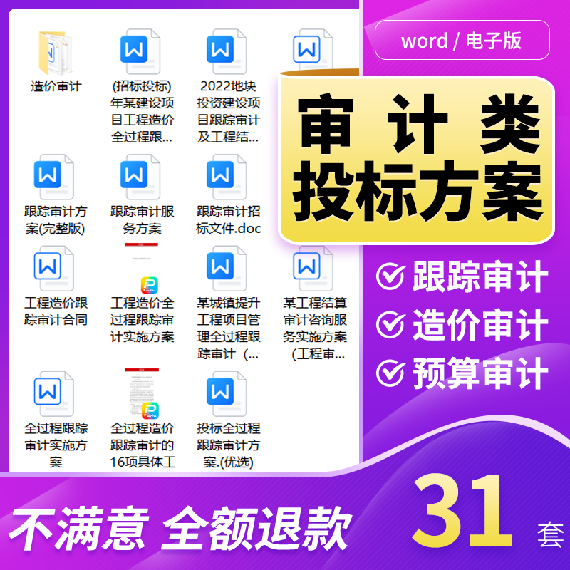 审计类投标方案全过程造价咨询工程结算标书跟踪项目管理服务范本