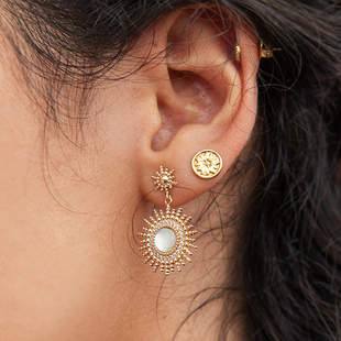 JFB法国进口太阳女皇天然月光石18K包金项链手链耳环奢华手工珠宝