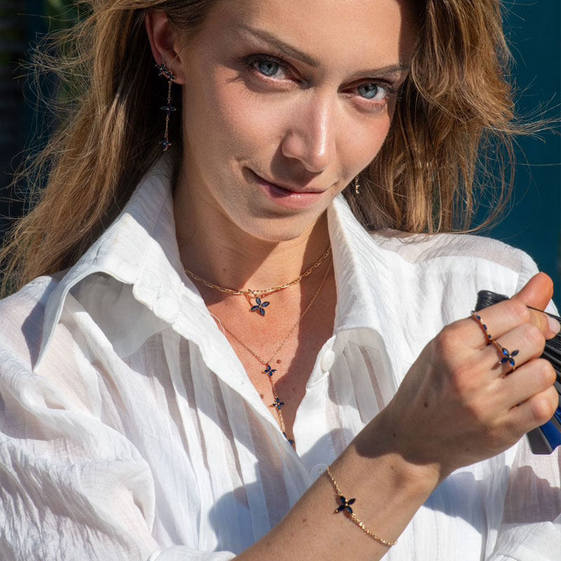 JFB法国进口18K厚包金戒指项链女