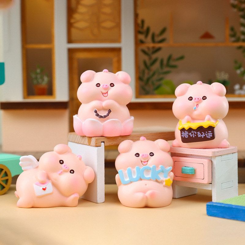 现货转运可爱摆件猪树脂厂家送