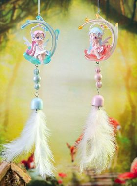 摆件挂件女孩花仙装饰品铃铛车