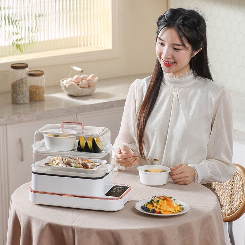 电蒸锅多功能家用三层双层蒸锅小蒸鱼锅蒸煮炖蒸包子蒸笼一体锅型