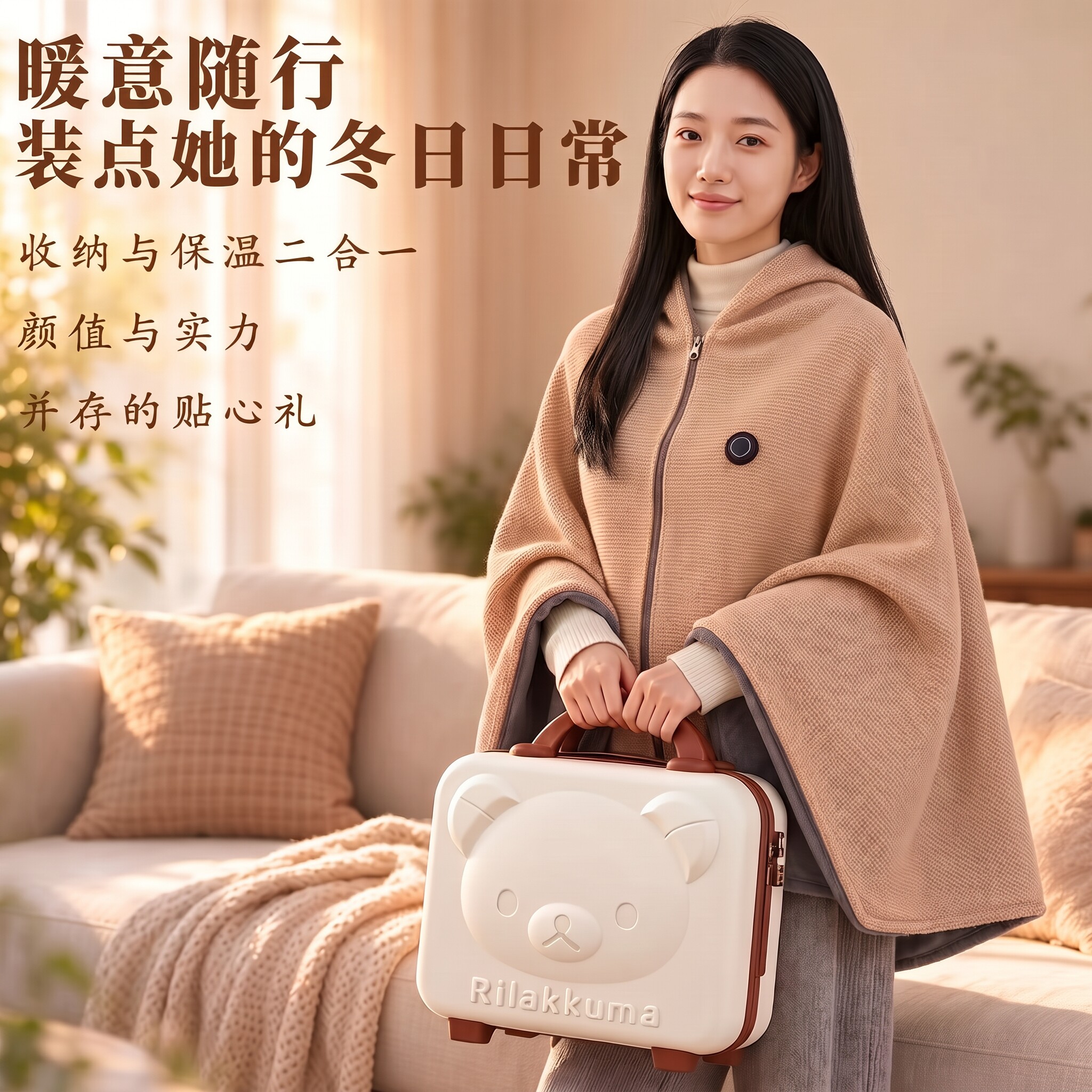 披肩暖身毛毯生日礼物女生送女友女士给妈妈实用保暖办公室好物冬