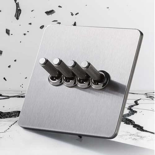 漢王金属面板明装超薄开关插座