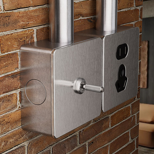 汉王86型工业风拨杆开关插座套装