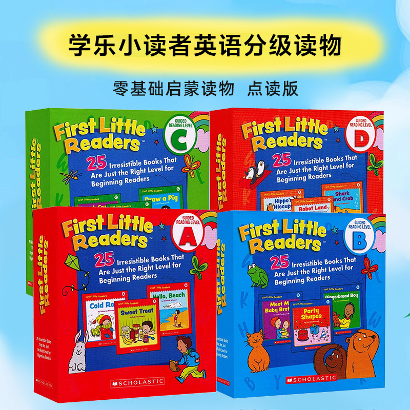 小蝌蚪点读笔配套书学乐小读者英语分级启蒙教材 First Little Readers A-GH级英文原版儿童亲子阅读3-6岁读物送音频认知启蒙绘本