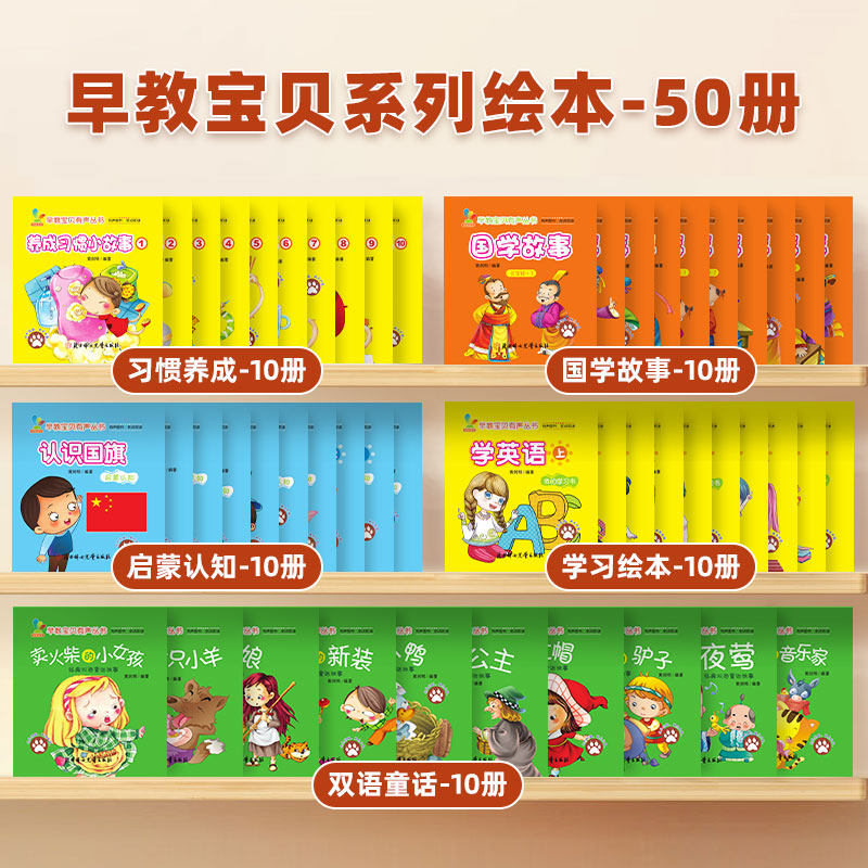 小蝌蚪点读绘本早教宝贝0到3岁宝宝启蒙认知培养早教书幼儿园儿童阅读白雪公主灰姑娘童话睡前故事好习惯图画书50册全套