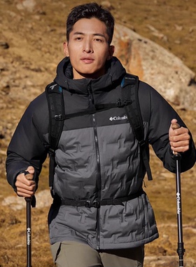 哥伦比亚保暖羽绒服男金点锁温防水650鸭绒羽绒衣外套 XE4190