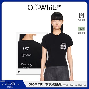 春夏新品 OFF WHITE 23号标识刺绣合身T恤短袖 24年新款 女士OW