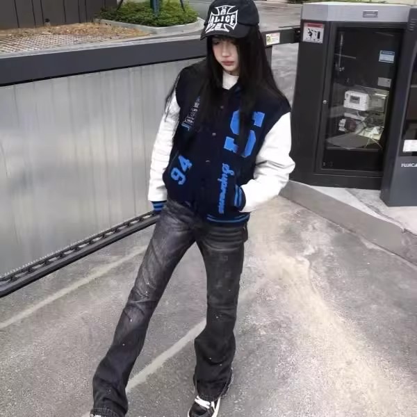 特大码300国潮棒球服高街夹克