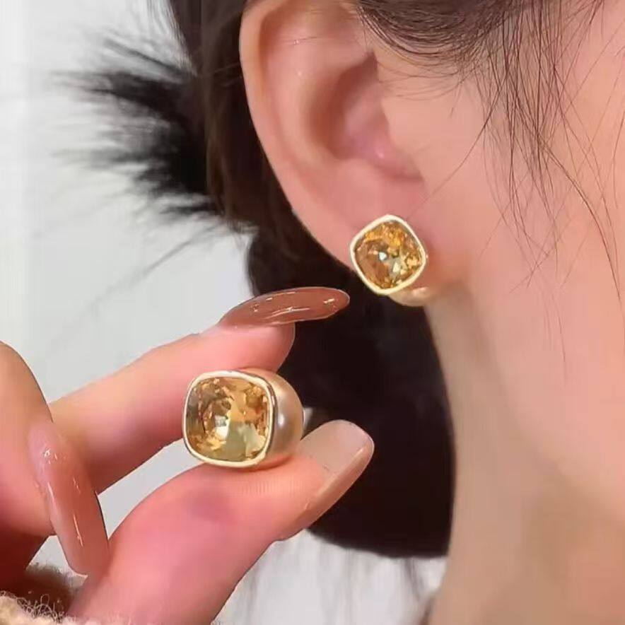 美拉德锆石珍珠耳钉女2025年新款