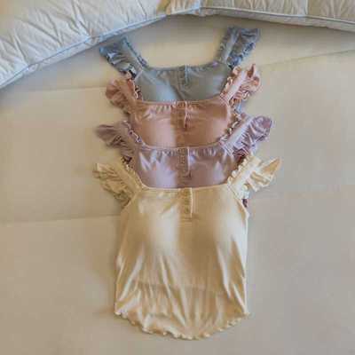 带胸垫睡衣女吊带单件上衣莫代尔