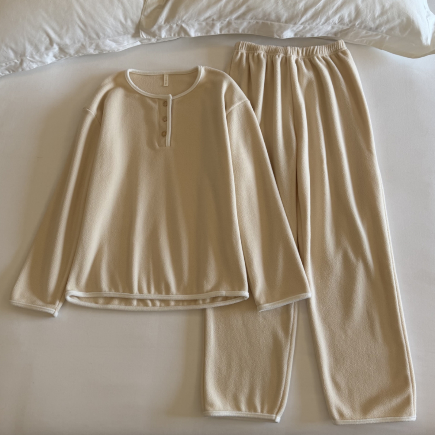 雪粒绒睡衣女春秋冬家居服可外穿