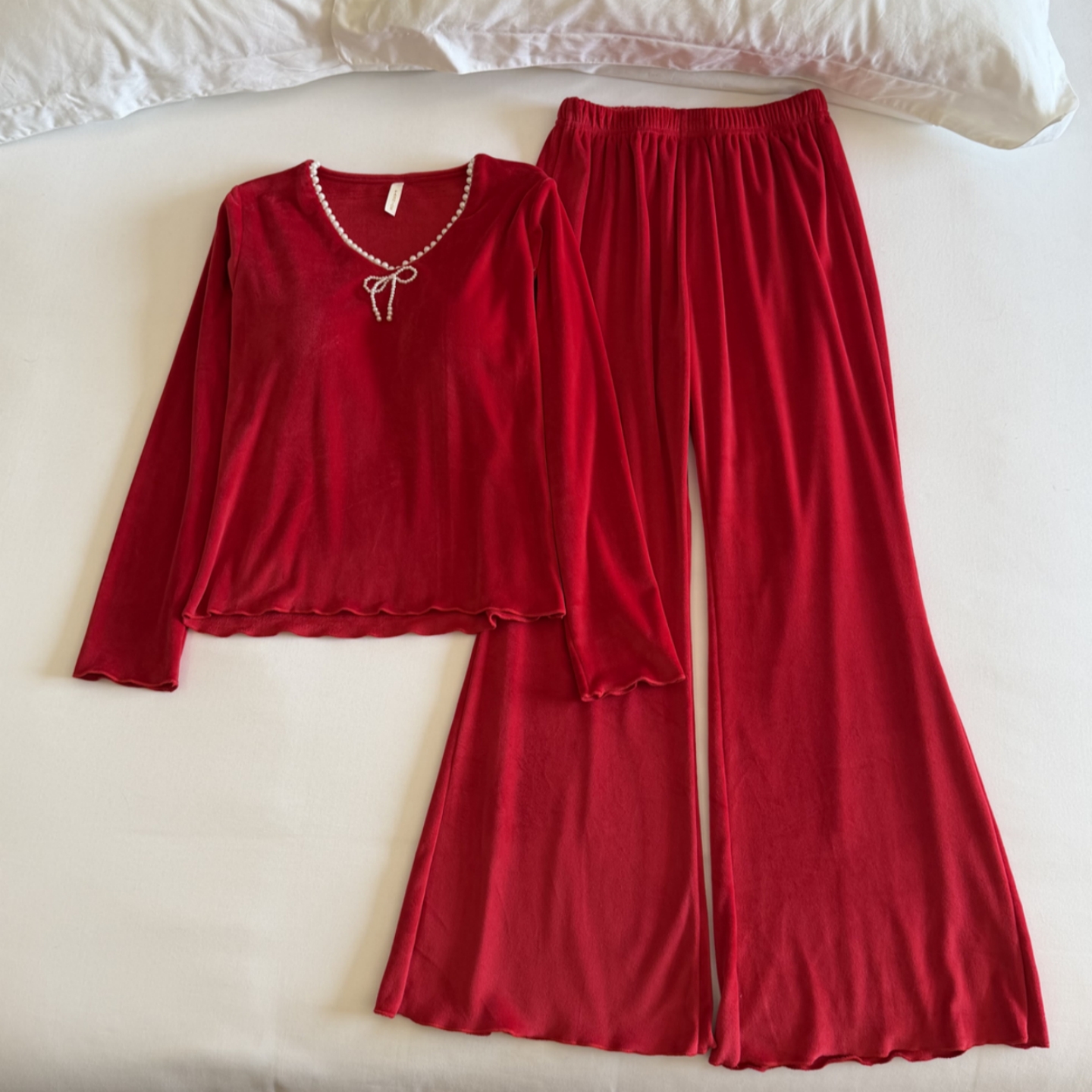 双面绒睡衣女春秋冬带胸垫家居服