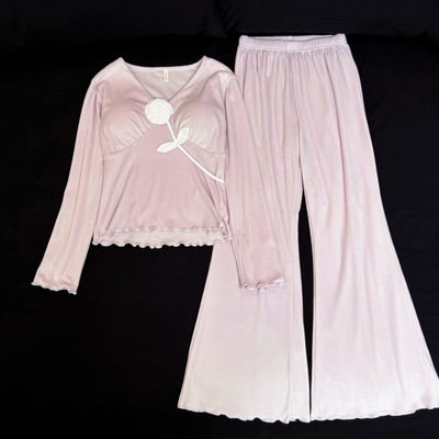 双面暖绒睡衣女春秋冬保暖家居服