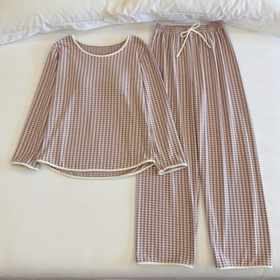 磨毛软绒睡衣女春秋冬保暖家居服