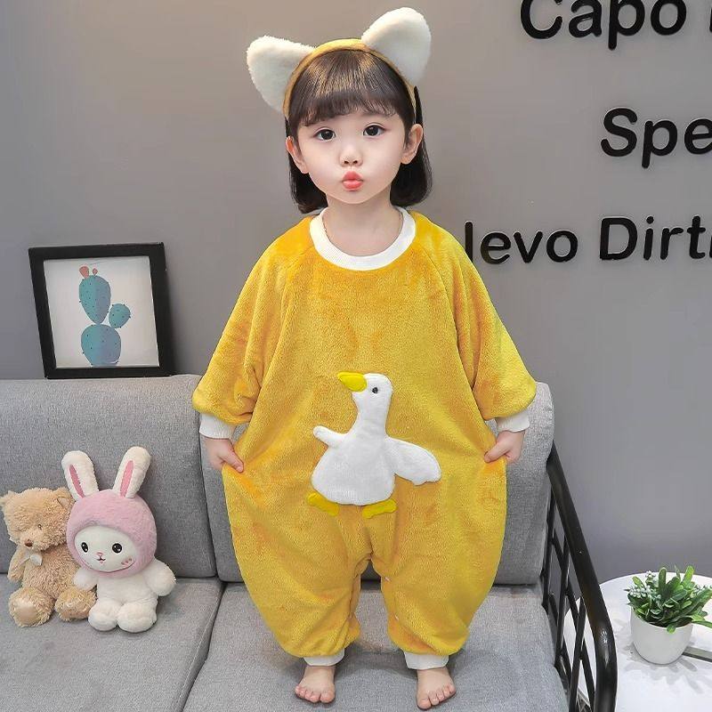 儿童法兰绒连体睡衣秋冬宝宝卡通爬服防着凉男女童连身保暖家居服,童装/婴儿装/亲子装,家居服连体衣,淘宝优惠券,粉丝福利购,淘宝优惠卷