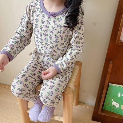 儿童秋冬套装280克羊毛拉架秋衣女纯棉无骨秋裤男童内衣棉毛