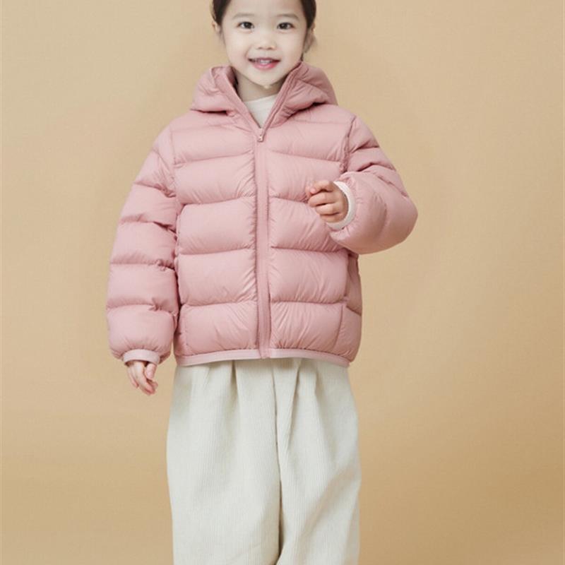 2025新款儿童羽绒服男女宝宝白鸭绒秋冬季轻薄款连帽保暖短款外套
