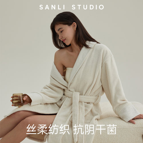 三利颜究所丝柔纺抗阴干浴袍