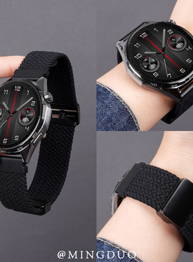 新款曜石黑适用小米watchs4表带S4sport手表男款watch5尼龙编织S3磁吸扣s2/1Pro运动智能华米AmazfitGTR4腕带