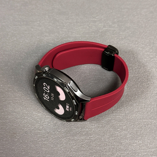 适用华为GT5手表gt4表带watch4 荣耀GS智能运动watchgt透气腕带 3液态硅胶GT3pro磁吸扣GT2E男女酒红小众新款