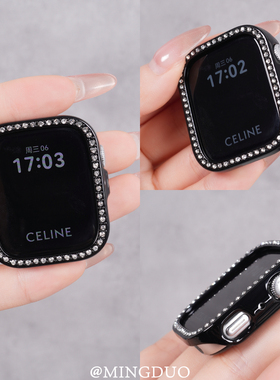 新款亮钻保护壳适用华为手表FIT4保护套watchFIT3手表壳FIT4pro表带watchfit4智能女保护膜fit表壳膜黑色表套