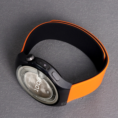 适用华为watch5手表表带男款橙黑