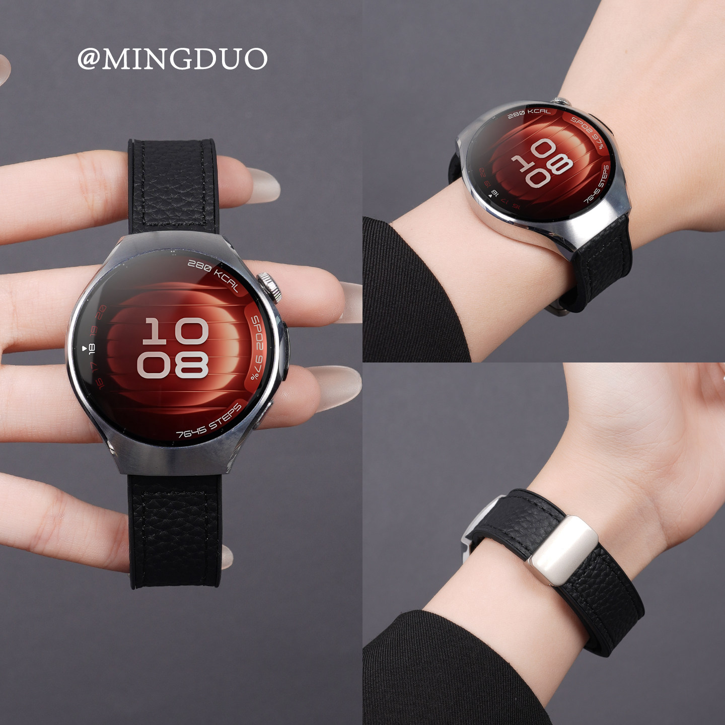 新款荔枝纹真皮手表表带