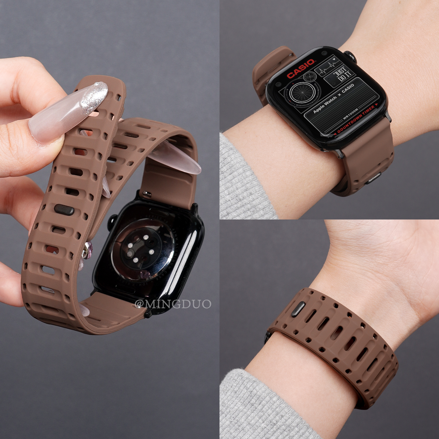 新款深褐适用S11苹果S10手表表带