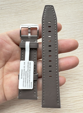 适用华为GT3Pro表带gt3系列原装同款真皮月雾灰色智能watchgt3pro男款非原厂配件通用watch4/3手表带46mm22mm